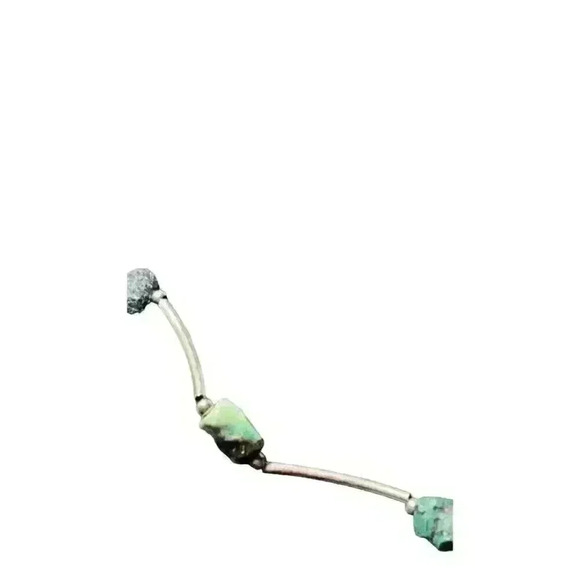 Faux Turquoise and silver necklace about 18 inches - Picture 8 of 12